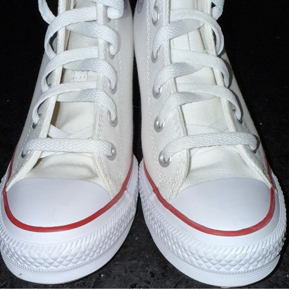 NEW CONVERSE CHUCK TAYLOR ALL STAR WHITE WEDGE PLATFORM HIGH TOPS SNEAKERS 7.5 - Picture 10 of 12